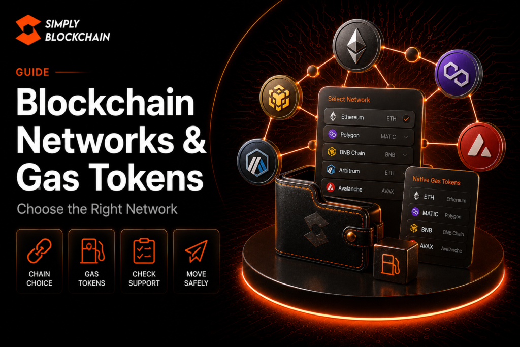 Blockchain networks explained showing different chains and their native gas tokens