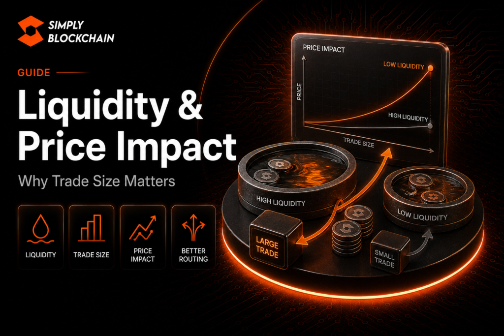 Liquidity and price impact explained with a crypto swap moving a liquidity pool price